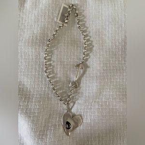 Cupid stone drop Nickel E&A Necklace